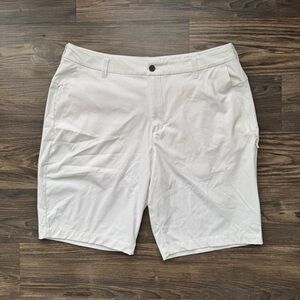 Lululemon White Flat Front Shorts